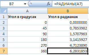 Радианы в градусы формула excel. Функция радианы в excel. Градусы в excel. Функция радианы в эксель.